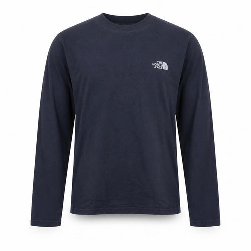 The North Face Men's Blue Long Sleeve Cotton Crew Neck Top M