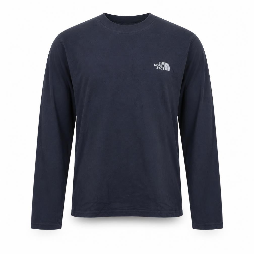 The North Face Men's Blue Long Sleeve Cotton Crew Neck Top M