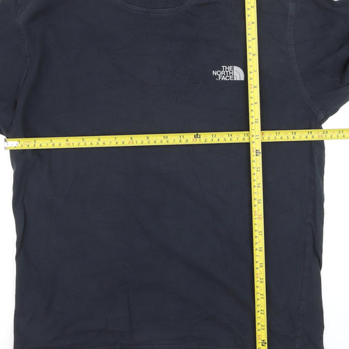 The North Face Men's Blue Long Sleeve Cotton Crew Neck Top M