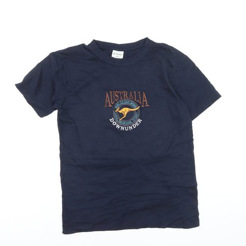 Oz Designs Men's Blue Australia Downunder Cotton T-Shirt Size S