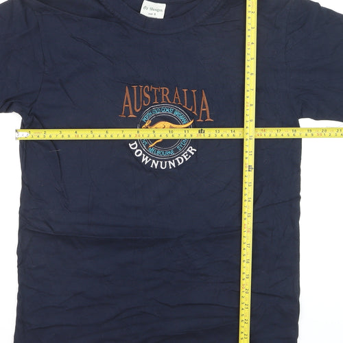 Oz Designs Men's Blue Australia Downunder Cotton T-Shirt Size S