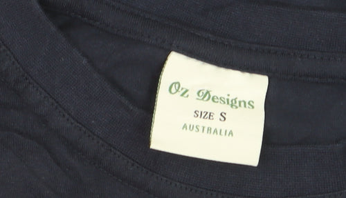 Oz Designs Men's Blue Australia Downunder Cotton T-Shirt Size S