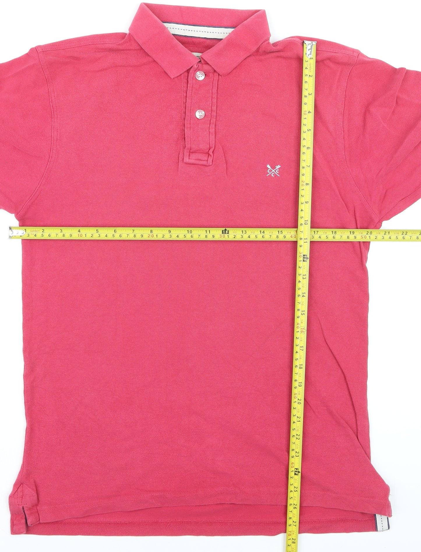Crew Clothing Co Men's Pink Classic Fit Polo Shirt Size L