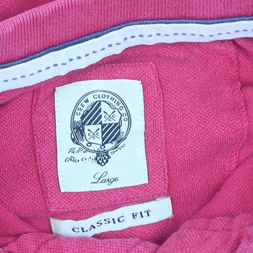 Crew Clothing Co Men's Pink Classic Fit Polo Shirt Size L