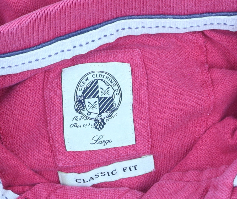 Crew Clothing Co Men's Pink Classic Fit Polo Shirt Size L