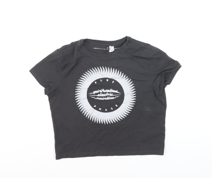 H&M Divided Women's Black Music Graphic T-Shirt Size 10