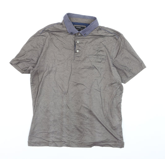 Marks and Spencer Autograph Men's Brown Cotton Polo Shirt L