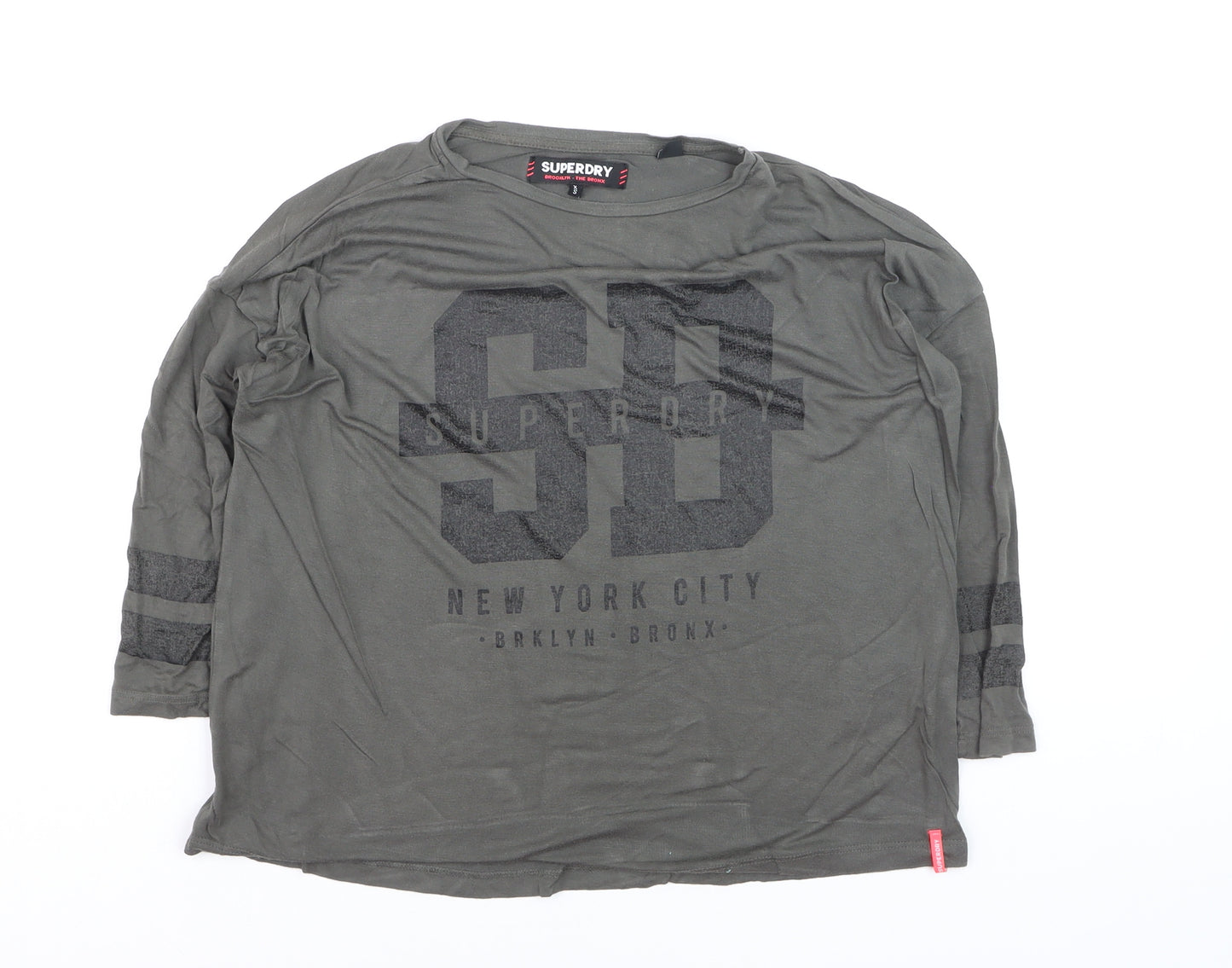 Superdry Boys Khaki Long Sleeve Graphic T-Shirt Size S
