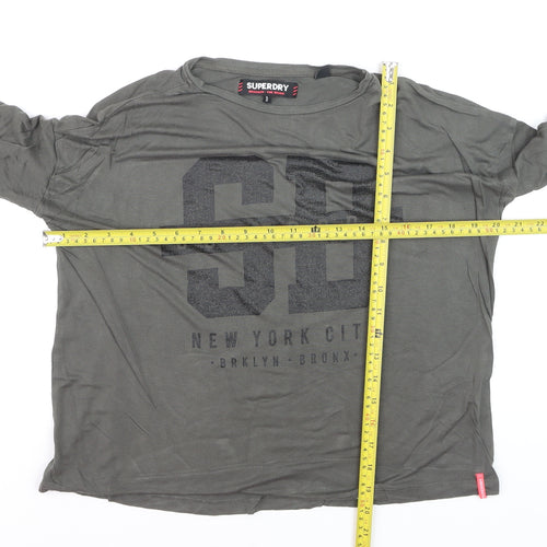 Superdry Boys Khaki Long Sleeve Graphic T-Shirt Size S