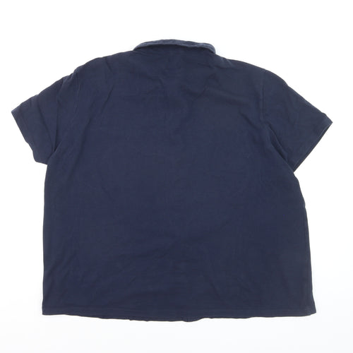 Burton Menswear London Men's Blue 2XL Short Sleeve Button-Up Shirt