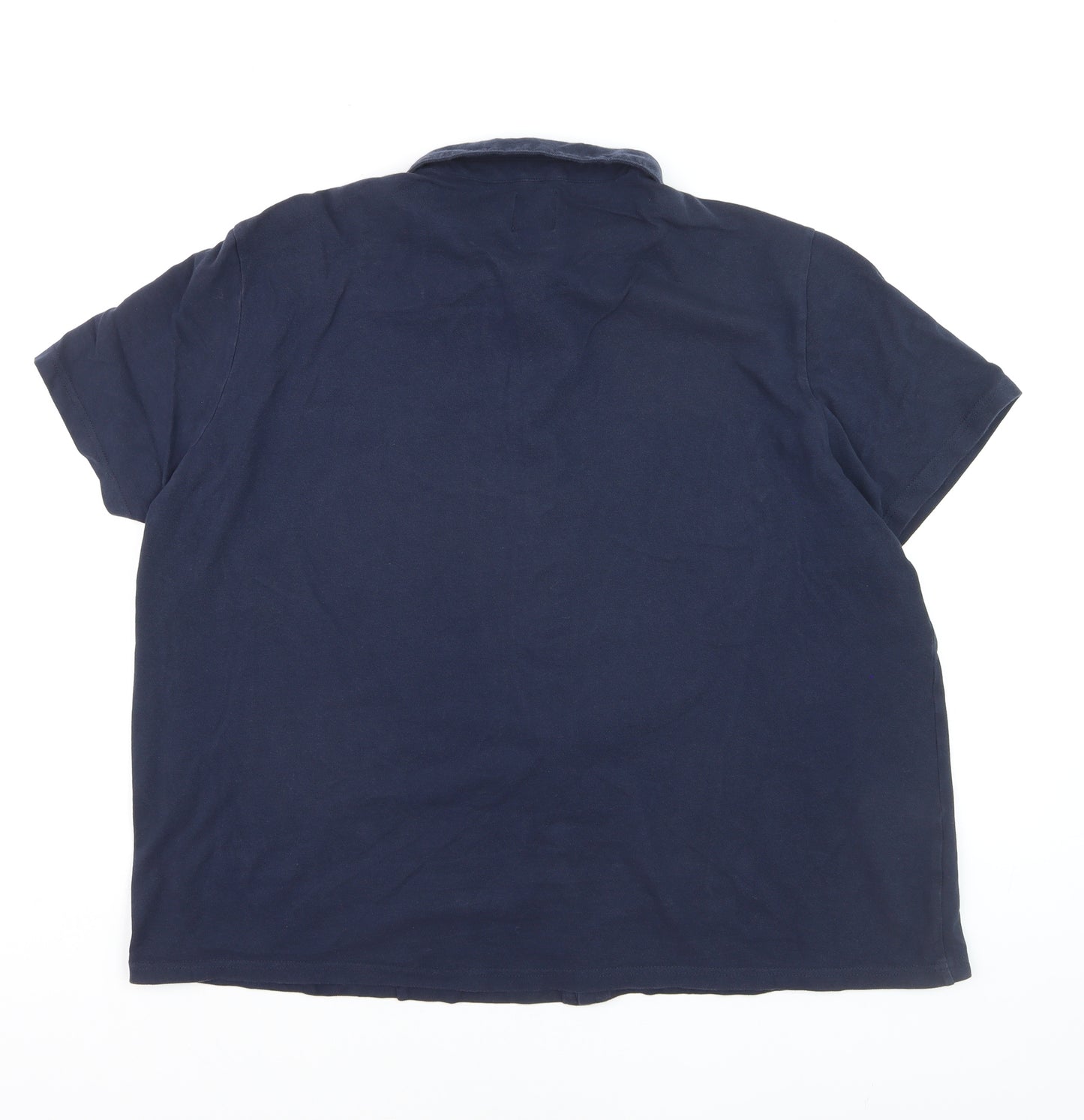 Burton Menswear London Men's Blue 2XL Short Sleeve Button-Up Shirt