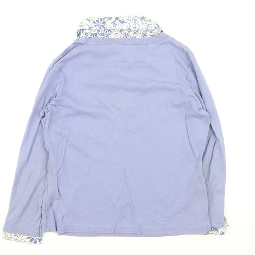 Damart Women’s Purple Long Sleeve V-Neck Button-Up Top Size 14/16