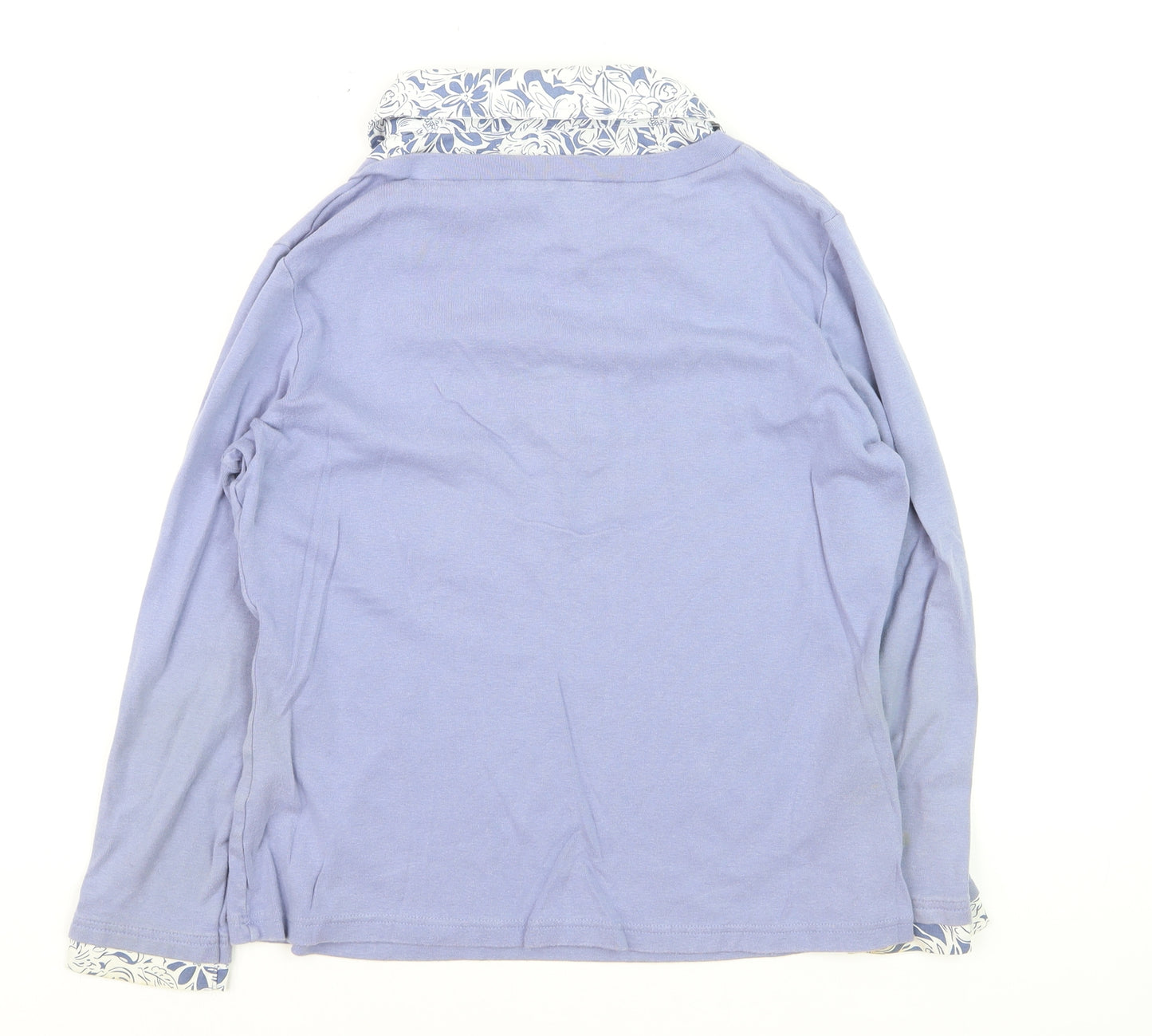 Damart Women’s Purple Long Sleeve V-Neck Button-Up Top Size 14/16