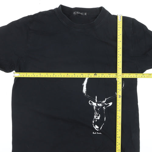 Paul Smith Boys Black XL Long Sleeve Deer Graphic Cotton T-Shirt