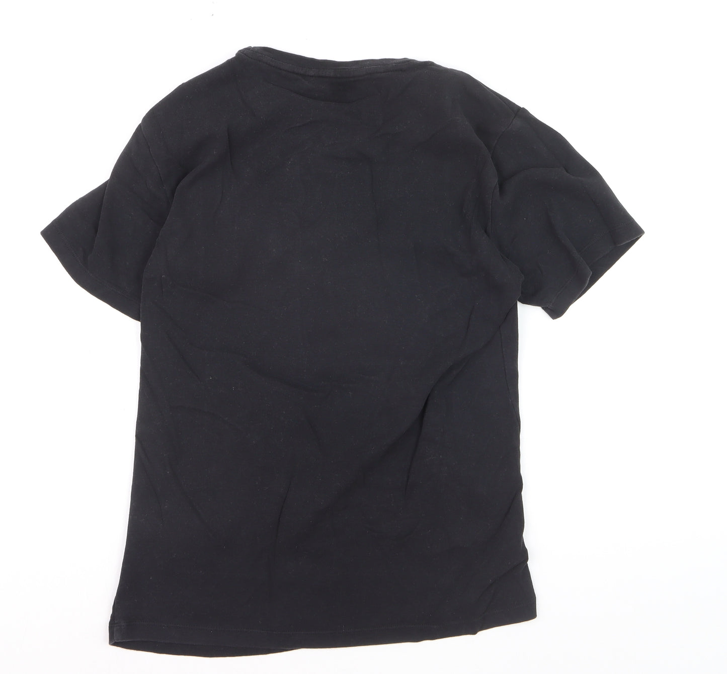 RRL Boys Black Cotton Crew Neck Short Sleeve Basic T-Shirt M