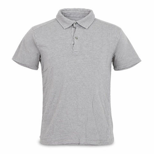 Massimo Dutti Boys Grey Linen Blend Short Sleeve Polo Shirt Size S