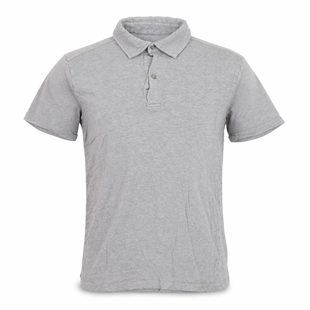 Massimo Dutti Boys Grey Linen Blend Short Sleeve Polo Shirt Size S
