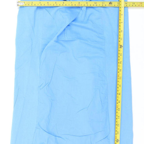 Sandwich Women’s Blue Cotton Shift Dress M Sleeveless Cowl Neck
