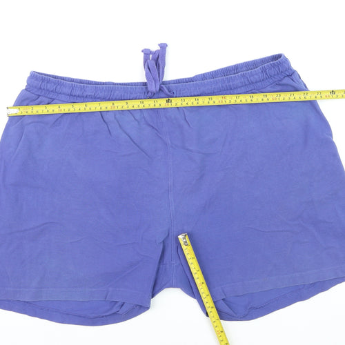 Cotton Traders Men's Blue Sweat Shorts 4XL Elastic Waist 100% Cotton