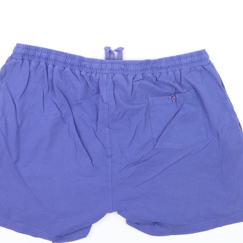 Cotton Traders Men's Blue Sweat Shorts 4XL Elastic Waist 100% Cotton