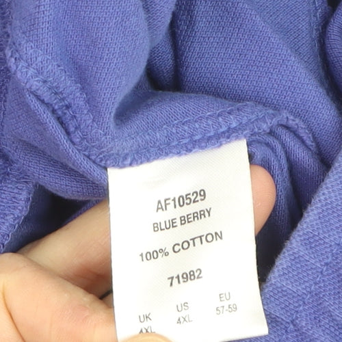 Cotton Traders Men's Blue Sweat Shorts 4XL Elastic Waist 100% Cotton
