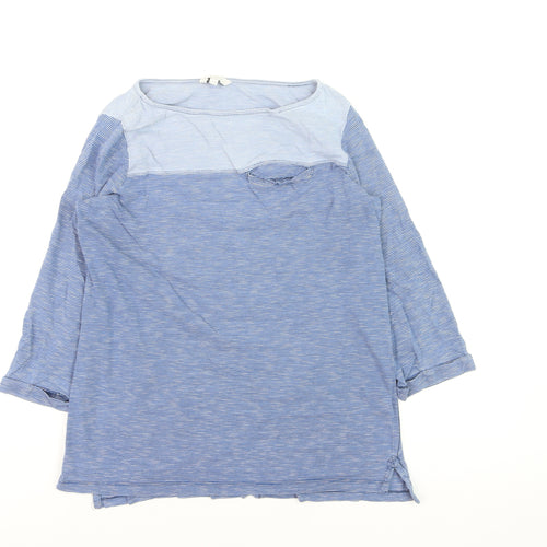 FatFace Women’s Blue Striped Long Sleeve Cotton T-Shirt Size L