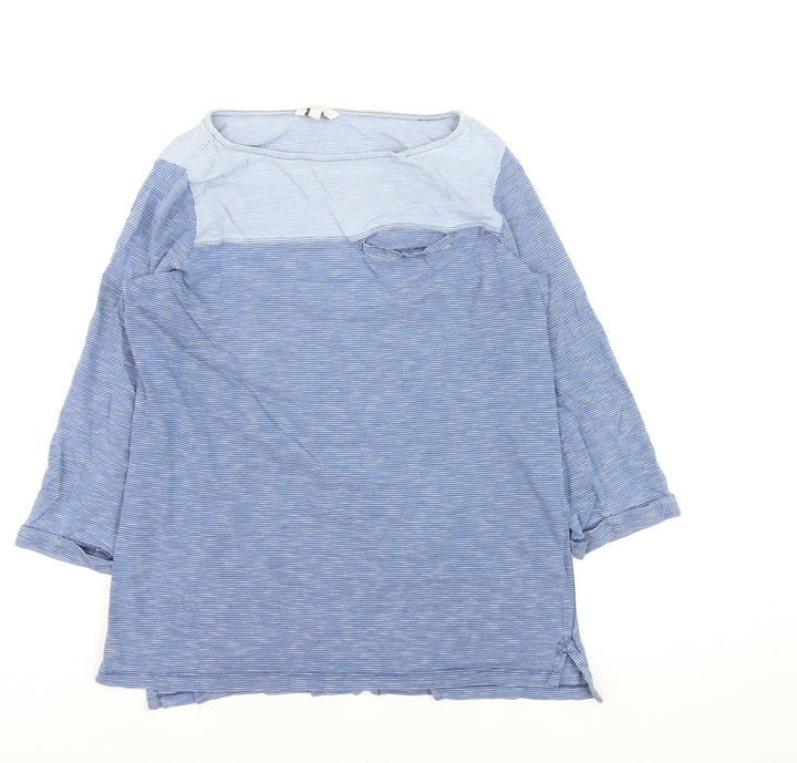 FatFace Women’s Blue Striped Long Sleeve Cotton T-Shirt Size L