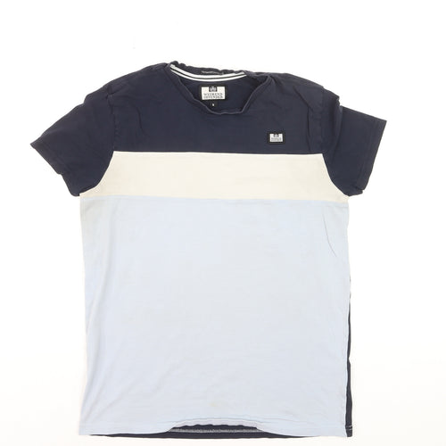 Weekend Offender Men's Multicolour Small Colourblock Cotton T-Shirt