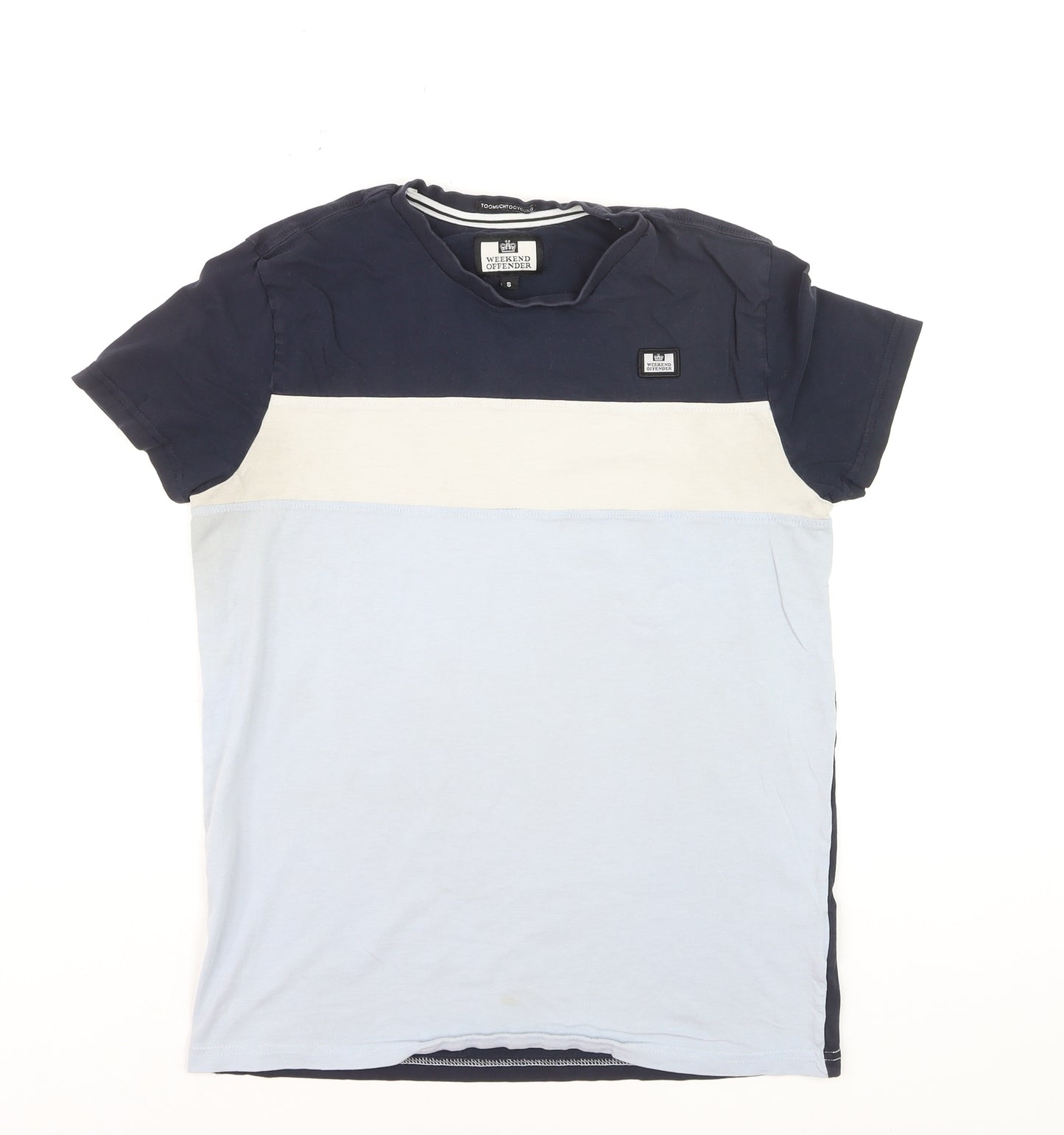 Weekend Offender Men's Multicolour Small Colourblock Cotton T-Shirt
