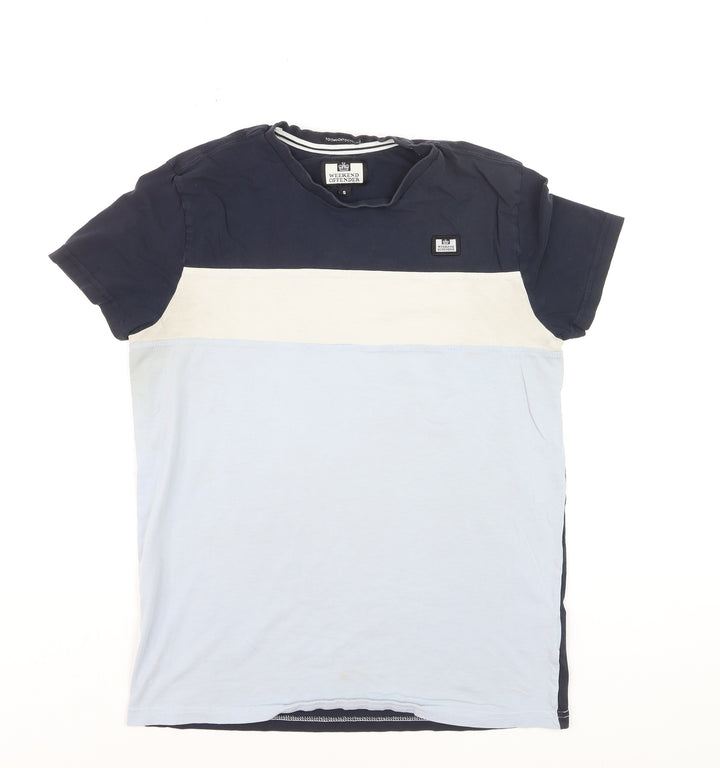 Weekend Offender Men's Multicolour Small Colourblock Cotton T-Shirt