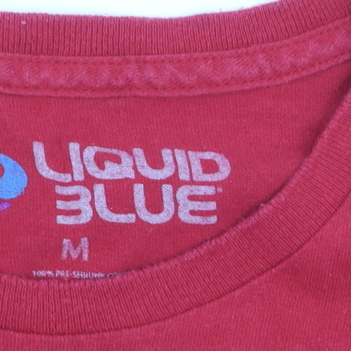 Liquid Blue Men's Red Jimi Hendrix Graphic Rock Cotton T-Shirt M