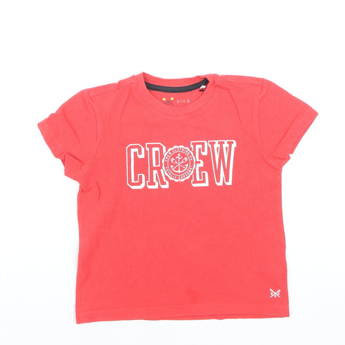 Crew Clothing Boys Red 5-6 Years Nautical Graphic Cotton T-Shirt