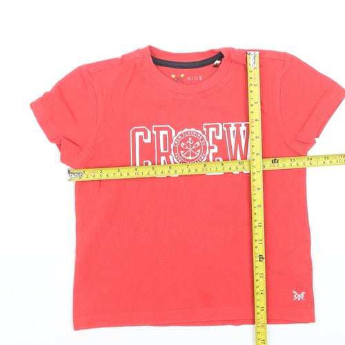 Crew Clothing Boys Red 5-6 Years Nautical Graphic Cotton T-Shirt