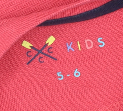 Crew Clothing Boys Red 5-6 Years Nautical Graphic Cotton T-Shirt