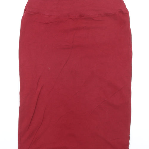 River Island Women’s Red Cotton Stretch Pencil Skirt Size 14