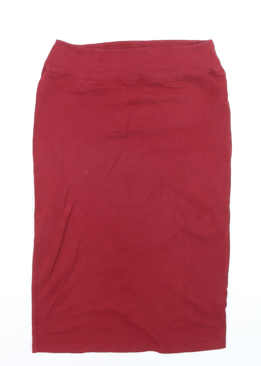 River Island Women’s Red Cotton Stretch Pencil Skirt Size 14