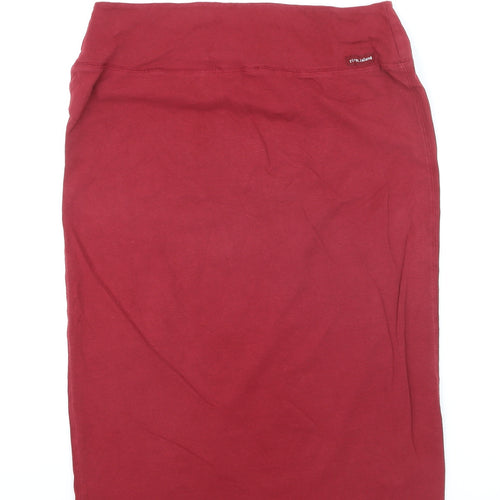 River Island Women’s Red Cotton Stretch Pencil Skirt Size 14