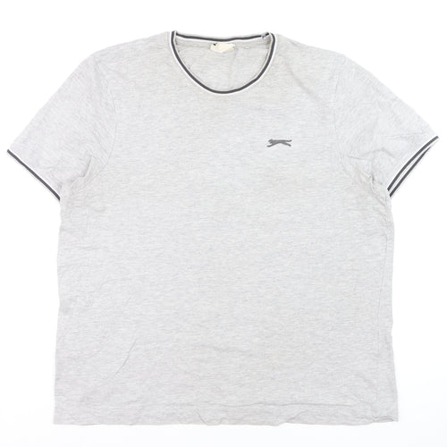 Slazenger Men's Grey XL Crew Neck Short Sleeve Cotton T-Shirt