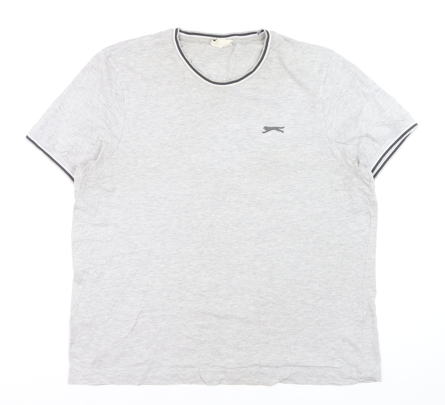 Slazenger Men's Grey XL Crew Neck Short Sleeve Cotton T-Shirt