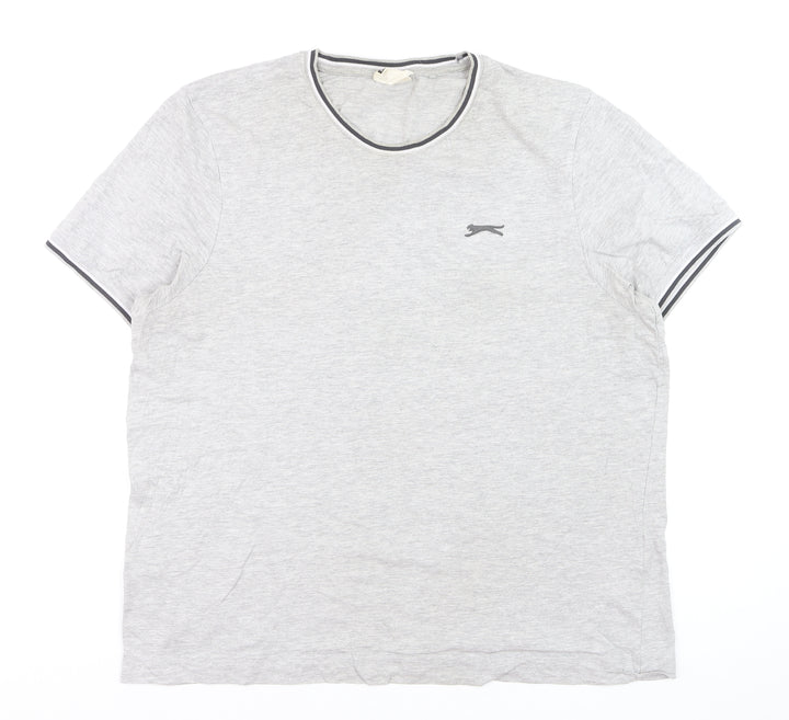 Slazenger Men's Grey XL Crew Neck Short Sleeve Cotton T-Shirt