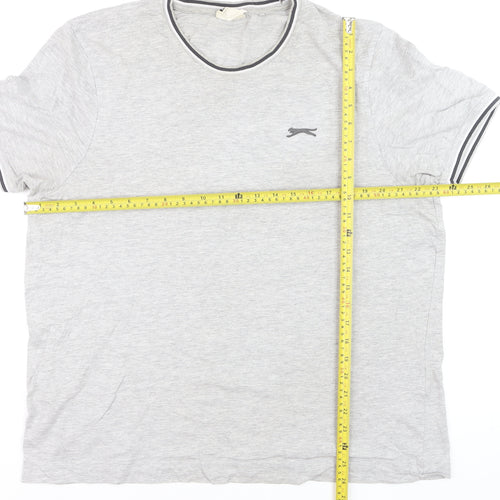 Slazenger Men's Grey XL Crew Neck Short Sleeve Cotton T-Shirt