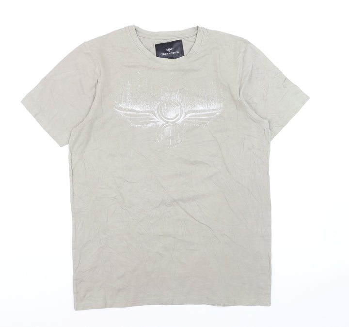 Creative Recreation Men's Beige Graphic Logo T-Shirt Size L
