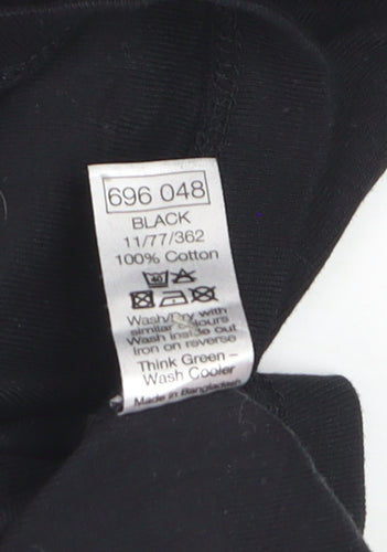 M&Co Women’s Black Cotton Roll Neck Long Sleeve Pullover Jumper Size 16