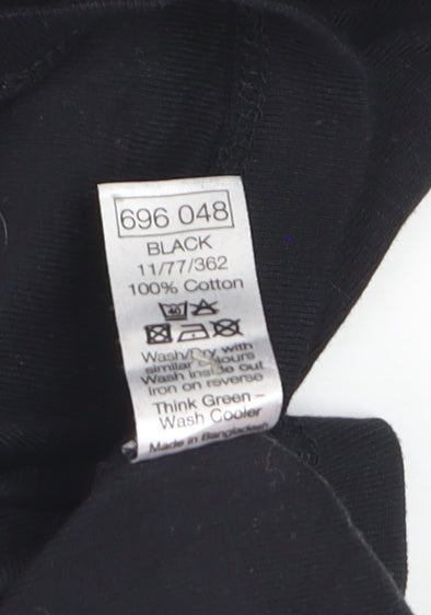 M&Co Women’s Black Cotton Roll Neck Long Sleeve Pullover Jumper Size 16