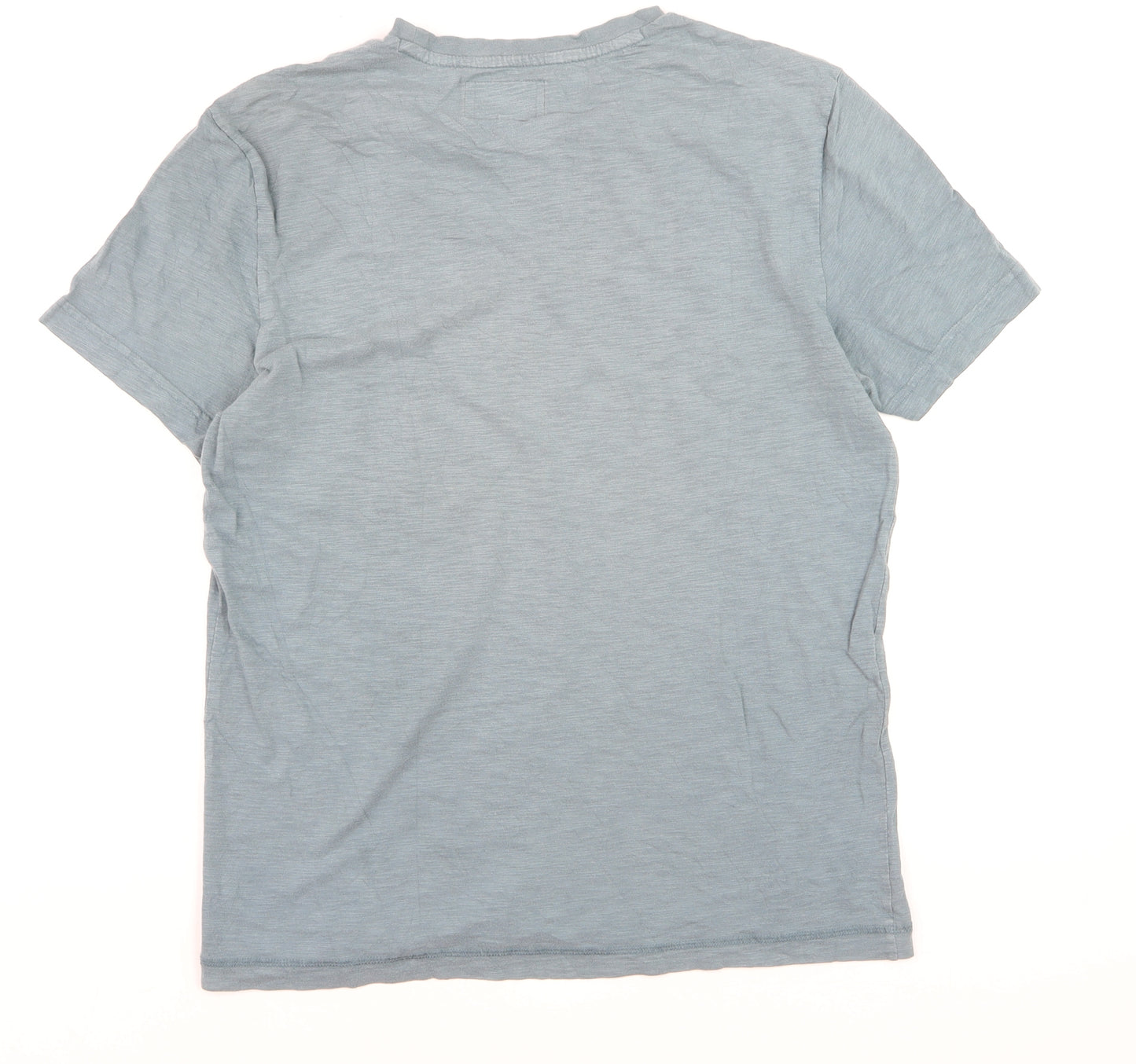 Criminal Men Blue Crew Neck Cotton Short Sleeve T-Shirt M