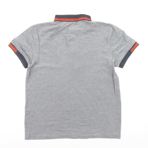 BOSS Boys Grey Slim Fit Cotton Polo Shirt M Short Sleeve