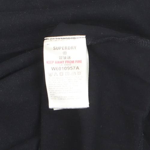 Superdry Men's Black Long Sleeve Organic Cotton Crew Neck Top Size M