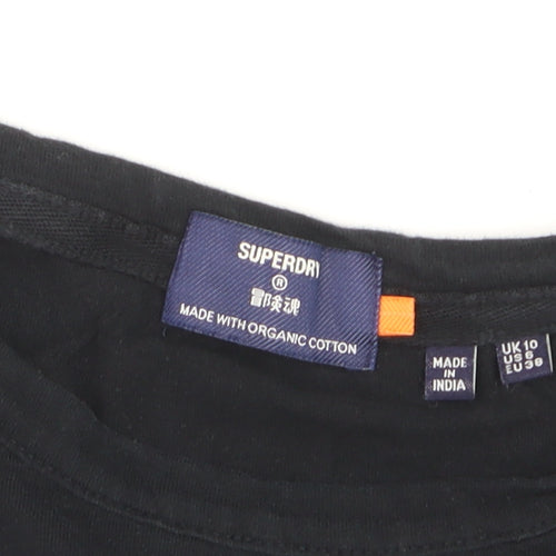 Superdry Men's Black Long Sleeve Organic Cotton Crew Neck Top Size M