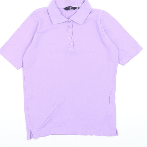 Isle Essentials Men's Purple Cotton Short Sleeve Polo Shirt Size S