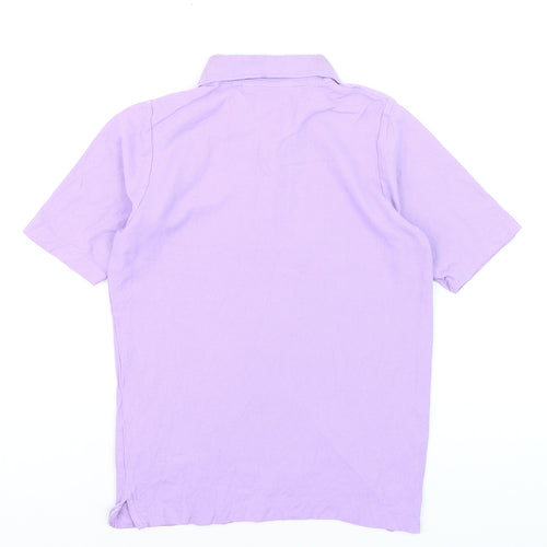 Isle Essentials Men's Purple Cotton Short Sleeve Polo Shirt Size S